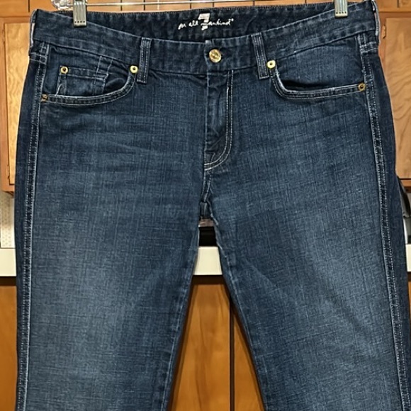 7 For All Mankind A-Pocket Flare Jeans Size 32 Dark Wash Denim - Picture 10 of 16